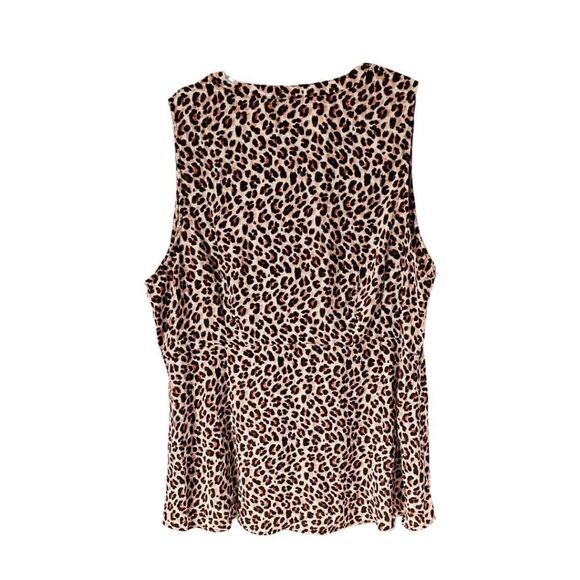 TORRID NEW PEPLUM Georgette Leopard 🐆 Print Button-Front Tie-Front Blouse. - Picture 10 of 16